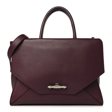 GIVENCHY Calfskin Obsedia Satchel Burgundy.